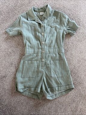 abercrombie kids Sage Green Short-Sleeve Romper